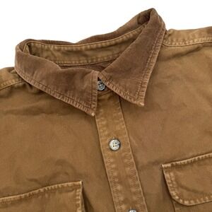 Gramicci‎ Freedom Mens Brown Canvas Shirt Jacket Corduroy Collar Size M Utility